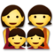 Family: Woman, Woman, Girl, Girl emoji on LG
